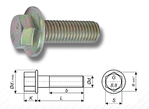 Болты с шестигранной головкой и фланцем DIN 6921