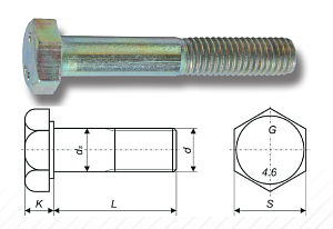 Болты с шестигранной головкой DIN 931 /ISO 4014/ аналог ГОСТ 7805-70; ГОСТ 7798-70