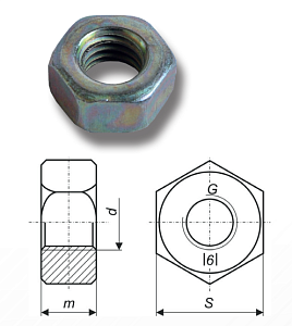 Гайки шестигранные DIN 934/ISO 4043/ аналог ГОСТ 5927-70