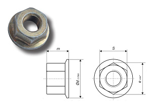 Гайки шестигранные с фланцем DIN 6923/ISO 4161/